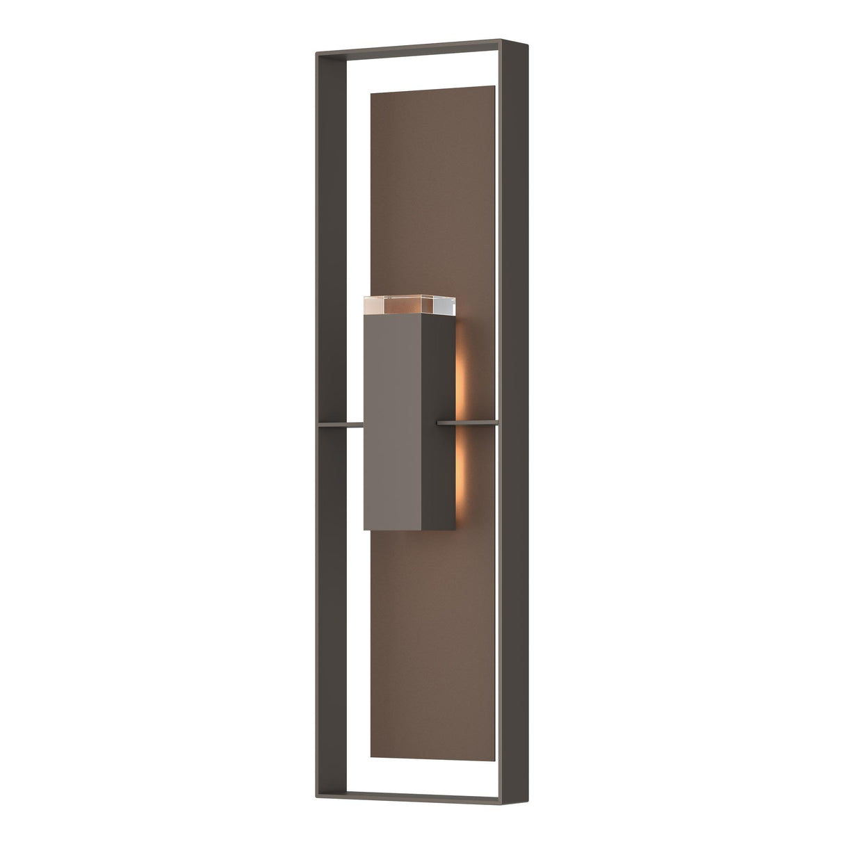 Hubbardton Forge 2023 Coastal Dark Smoke Coastal Bronze Clear Glass (ZM) Shadow Box Extra Tall Sconce
