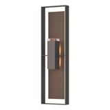 Hubbardton Forge 2023 Coastal Dark Smoke Coastal Bronze Clear Glass (ZM) Shadow Box Extra Tall Sconce