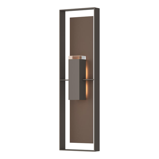 Hubbardton Forge 2023 Coastal Dark Smoke Coastal Bronze Clear Glass (ZM) Shadow Box Extra Tall Sconce