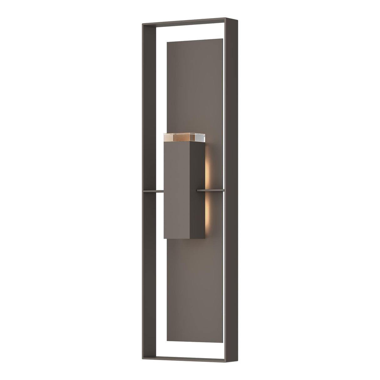 Hubbardton Forge 2023 Coastal Dark Smoke Coastal Dark Smoke Clear Glass (ZM) Shadow Box Extra Tall Sconce