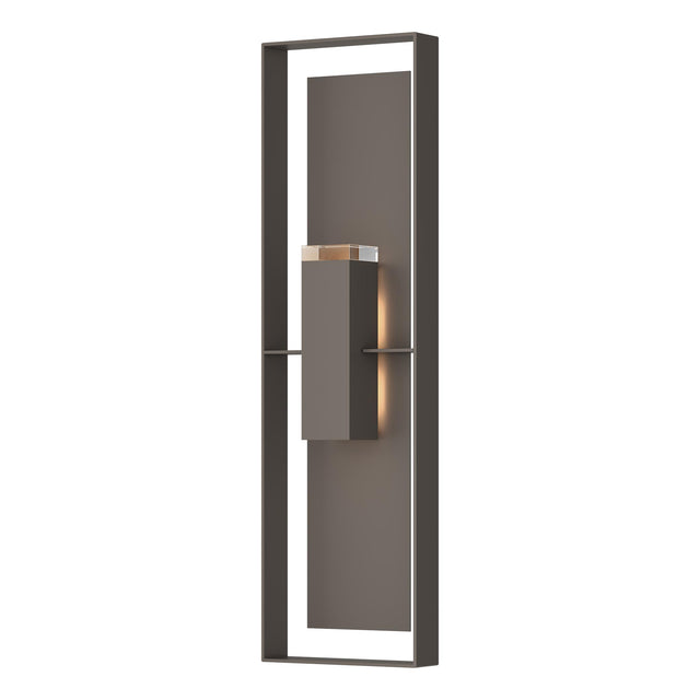 Hubbardton Forge 2023 Coastal Dark Smoke Coastal Dark Smoke Clear Glass (ZM) Shadow Box Extra Tall Sconce