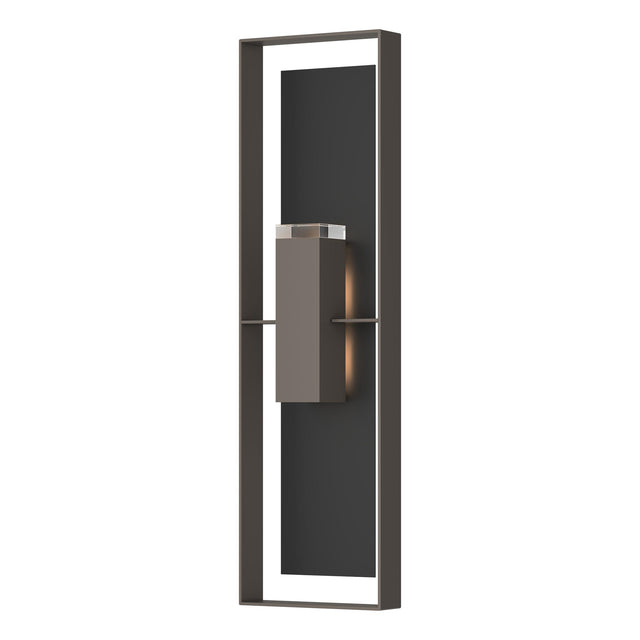 Hubbardton Forge 2023 Coastal Dark Smoke Coastal Black Clear Glass (ZM) Shadow Box Extra Tall Sconce