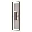 Hubbardton Forge 2023 Coastal Dark Smoke Coastal Burnished Steel Clear Glass (ZM) Shadow Box Extra Tall Sconce