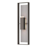 Hubbardton Forge 2023 Coastal Dark Smoke Coastal Burnished Steel Clear Glass (ZM) Shadow Box Extra Tall Sconce
