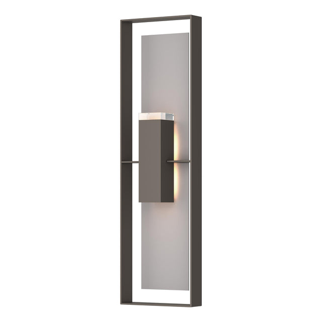 Hubbardton Forge 2023 Coastal Dark Smoke Coastal Burnished Steel Clear Glass (ZM) Shadow Box Extra Tall Sconce