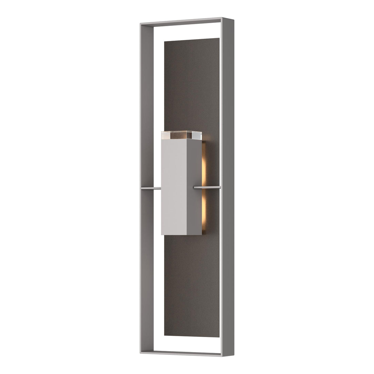 Hubbardton Forge 2023 Coastal Burnished Steel Coastal Oil Rubbed Bronze Clear Glass (ZM) Shadow Box Extra Tall Sconce