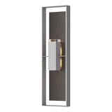 Hubbardton Forge 2023 Coastal Burnished Steel Coastal Oil Rubbed Bronze Clear Glass (ZM) Shadow Box Extra Tall Sconce