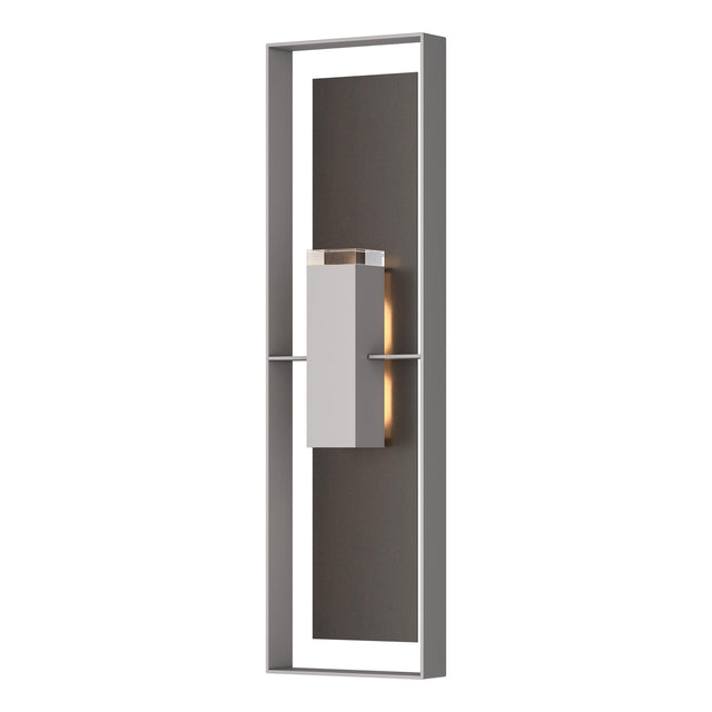 Hubbardton Forge 2023 Coastal Burnished Steel Coastal Oil Rubbed Bronze Clear Glass (ZM) Shadow Box Extra Tall Sconce