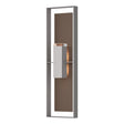Hubbardton Forge 2023 Coastal Burnished Steel Coastal Bronze Clear Glass (ZM) Shadow Box Extra Tall Sconce