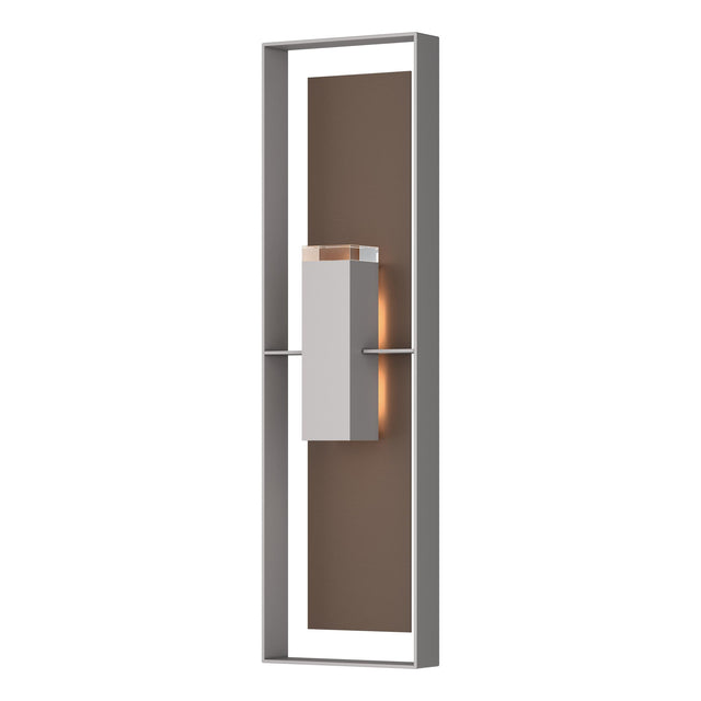 Hubbardton Forge 2023 Coastal Burnished Steel Coastal Bronze Clear Glass (ZM) Shadow Box Extra Tall Sconce