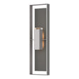 Hubbardton Forge 2023 Coastal Burnished Steel Coastal Natural Iron Clear Glass (ZM) Shadow Box Extra Tall Sconce