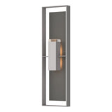 Hubbardton Forge 2023 Coastal Burnished Steel Coastal Natural Iron Clear Glass (ZM) Shadow Box Extra Tall Sconce
