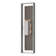 Hubbardton Forge 2023 Coastal Burnished Steel Coastal Dark Smoke Clear Glass (ZM) Shadow Box Extra Tall Sconce