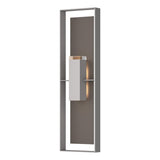 Hubbardton Forge 2023 Coastal Burnished Steel Coastal Dark Smoke Clear Glass (ZM) Shadow Box Extra Tall Sconce