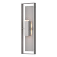 Hubbardton Forge 2023 Coastal Burnished Steel Coastal Burnished Steel Clear Glass (ZM) Shadow Box Extra Tall Sconce