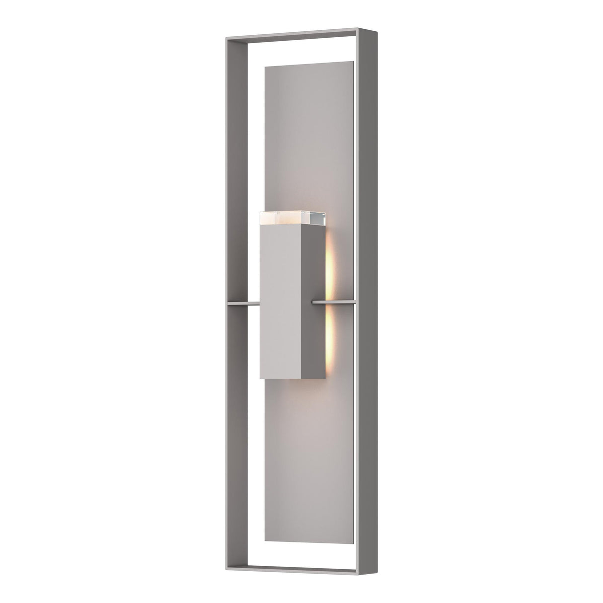 Hubbardton Forge 2023 Coastal Burnished Steel Coastal Burnished Steel Clear Glass (ZM) Shadow Box Extra Tall Sconce