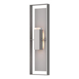 Hubbardton Forge 2023 Coastal Burnished Steel Coastal Burnished Steel Clear Glass (ZM) Shadow Box Extra Tall Sconce