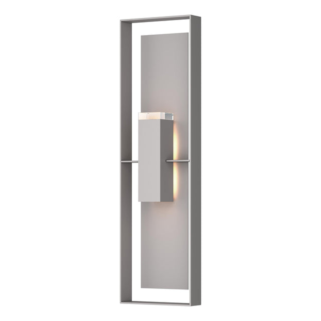 Hubbardton Forge 2023 Coastal Burnished Steel Coastal Burnished Steel Clear Glass (ZM) Shadow Box Extra Tall Sconce