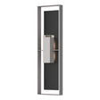 Hubbardton Forge 2023 Coastal Burnished Steel Coastal Black Clear Glass (ZM) Shadow Box Extra Tall Sconce