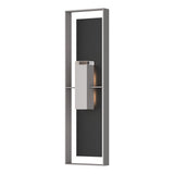 Hubbardton Forge 2023 Coastal Burnished Steel Coastal Black Clear Glass (ZM) Shadow Box Extra Tall Sconce