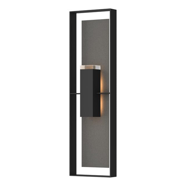 Hubbardton Forge 2023 Coastal Black Coastal Natural Iron Clear Glass (ZM) Shadow Box Extra Tall Sconce