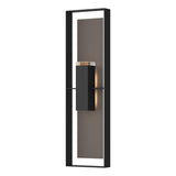 Hubbardton Forge 2023 Coastal Black Coastal Dark Smoke Clear Glass (ZM) Shadow Box Extra Tall Sconce