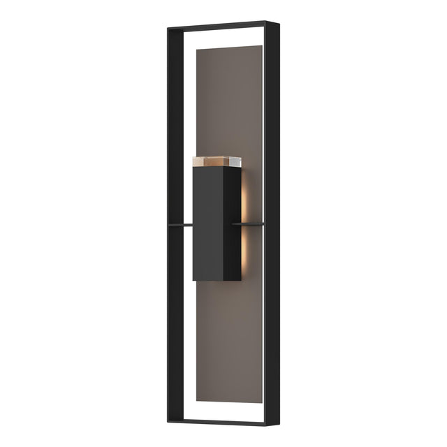Hubbardton Forge 2023 Coastal Black Coastal Dark Smoke Clear Glass (ZM) Shadow Box Extra Tall Sconce