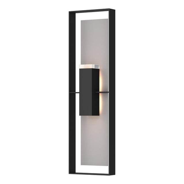 Hubbardton Forge 2023 Coastal Black Coastal Burnished Steel Clear Glass (ZM) Shadow Box Extra Tall Sconce