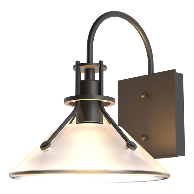 Hubbardton Forge 2020 Coastal Oil Rubbed Bronze Frosted Glass (FD) Henry Small Glass Shade Outdoor Sconce