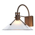 Hubbardton Forge 2020 Coastal Bronze Frosted Glass (FD) Henry Large Glass Shade Outdoor Sconce