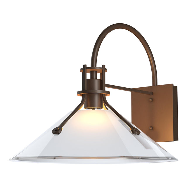 Hubbardton Forge 2020 Coastal Bronze Frosted Glass (FD) Henry Large Glass Shade Outdoor Sconce