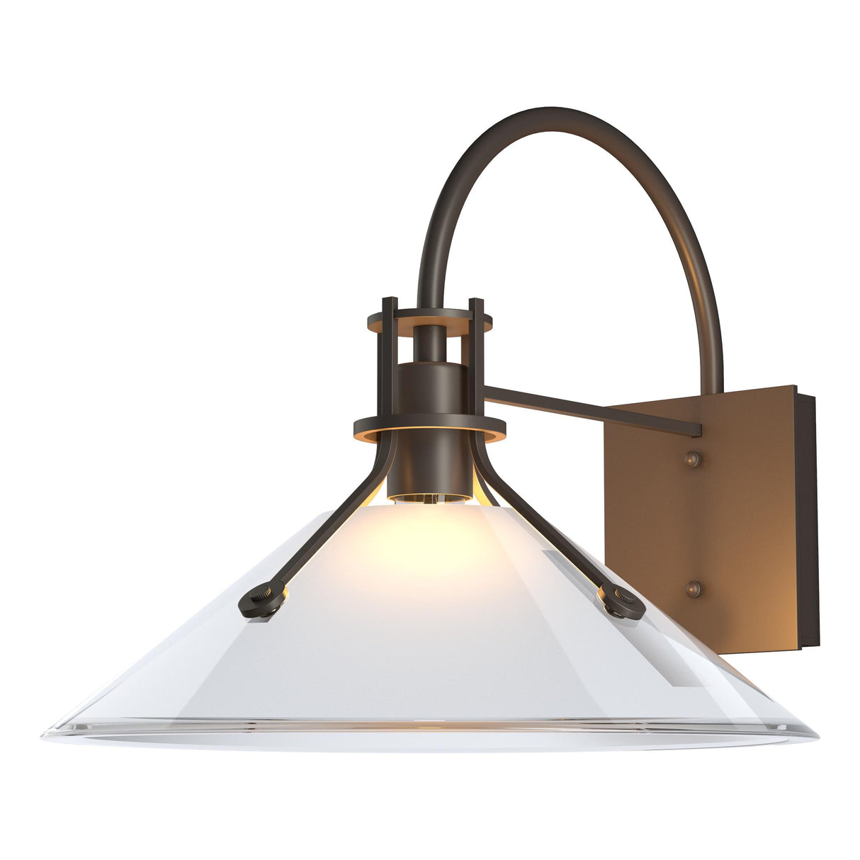 Hubbardton Forge 2020 Coastal Dark Smoke Frosted Glass (FD) Henry Large Glass Shade Outdoor Sconce