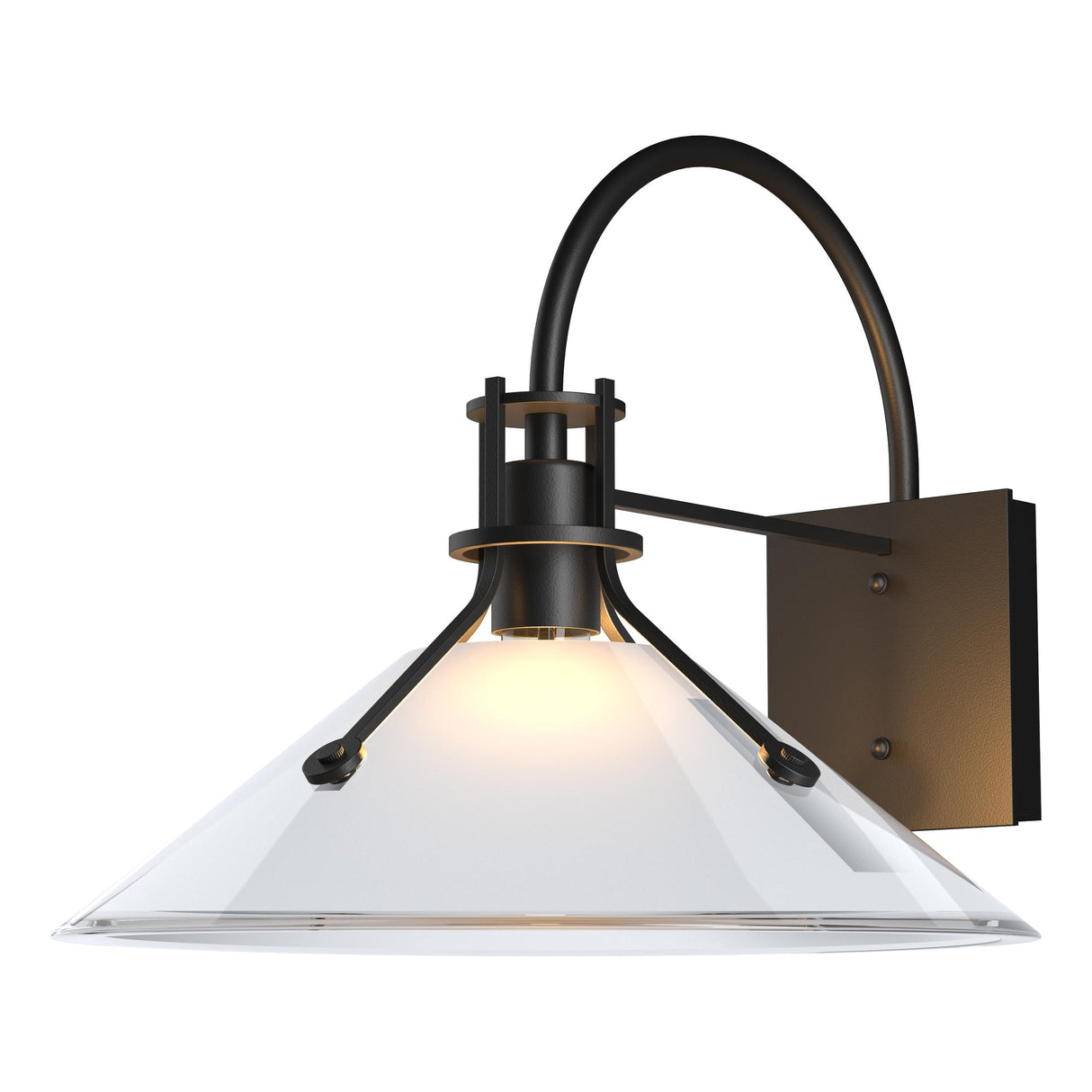 Hubbardton Forge 2020 Coastal Black Frosted Glass (FD) Henry Large Glass Shade Outdoor Sconce