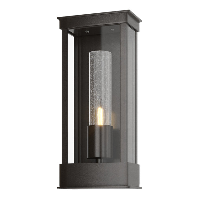 Hubbardton Forge 2015 Coastal Oil Rubbed Bronze Seeded Clear Glass (II) Portico Small Outdoor Sconce