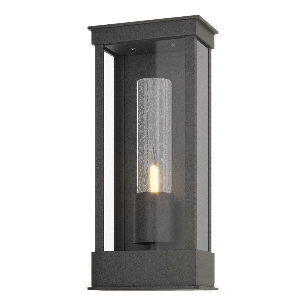 Hubbardton Forge 2015 Coastal Natural Iron Seeded Clear Glass (II) Portico Small Outdoor Sconce