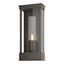Hubbardton Forge 2015 Coastal Dark Smoke Seeded Clear Glass (II) Portico Small Outdoor Sconce
