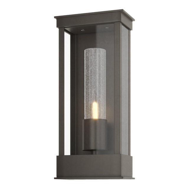 Hubbardton Forge 2015 Coastal Dark Smoke Seeded Clear Glass (II) Portico Small Outdoor Sconce