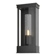 Hubbardton Forge 2015 Coastal Black Seeded Clear Glass (II) Portico Small Outdoor Sconce