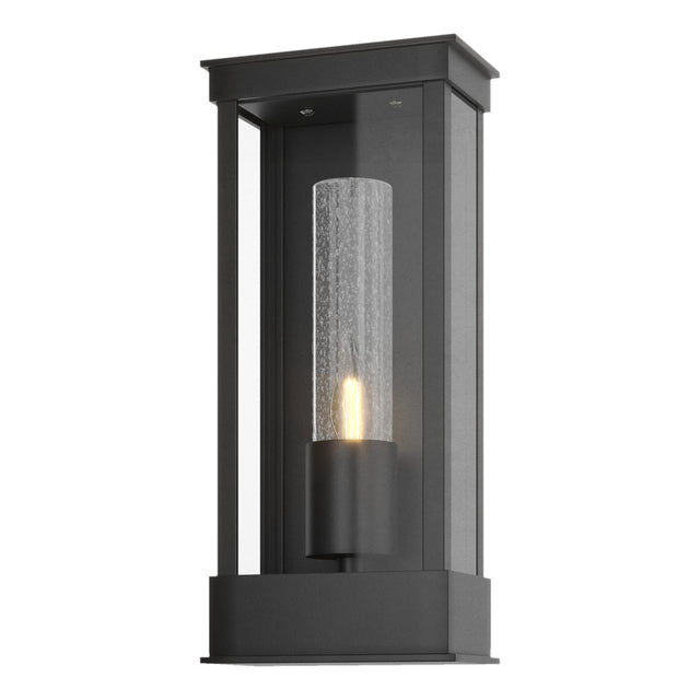 Hubbardton Forge 2015 Coastal Black Seeded Clear Glass (II) Portico Small Outdoor Sconce