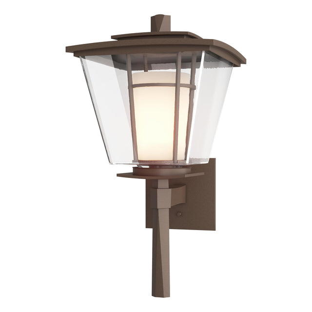 Hubbardton Forge 2010 Coastal Bronze Clear Glass with Opal Diffuser (ZU) Beacon Hall Outdoor Sconce