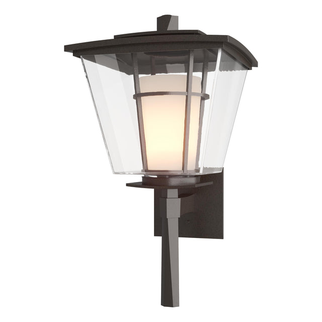 Hubbardton Forge 2010 Coastal Oil Rubbed Bronze Clear Glass with Opal Diffuser (ZU) Beacon Hall Large Outdoor Sconce