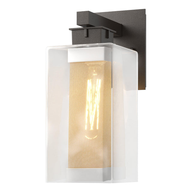 Hubbardton Forge 2021 Coastal Oil Rubbed Bronze Coastal Silver Clear Glass (ZM) Polaris Outdoor Medium Sconce