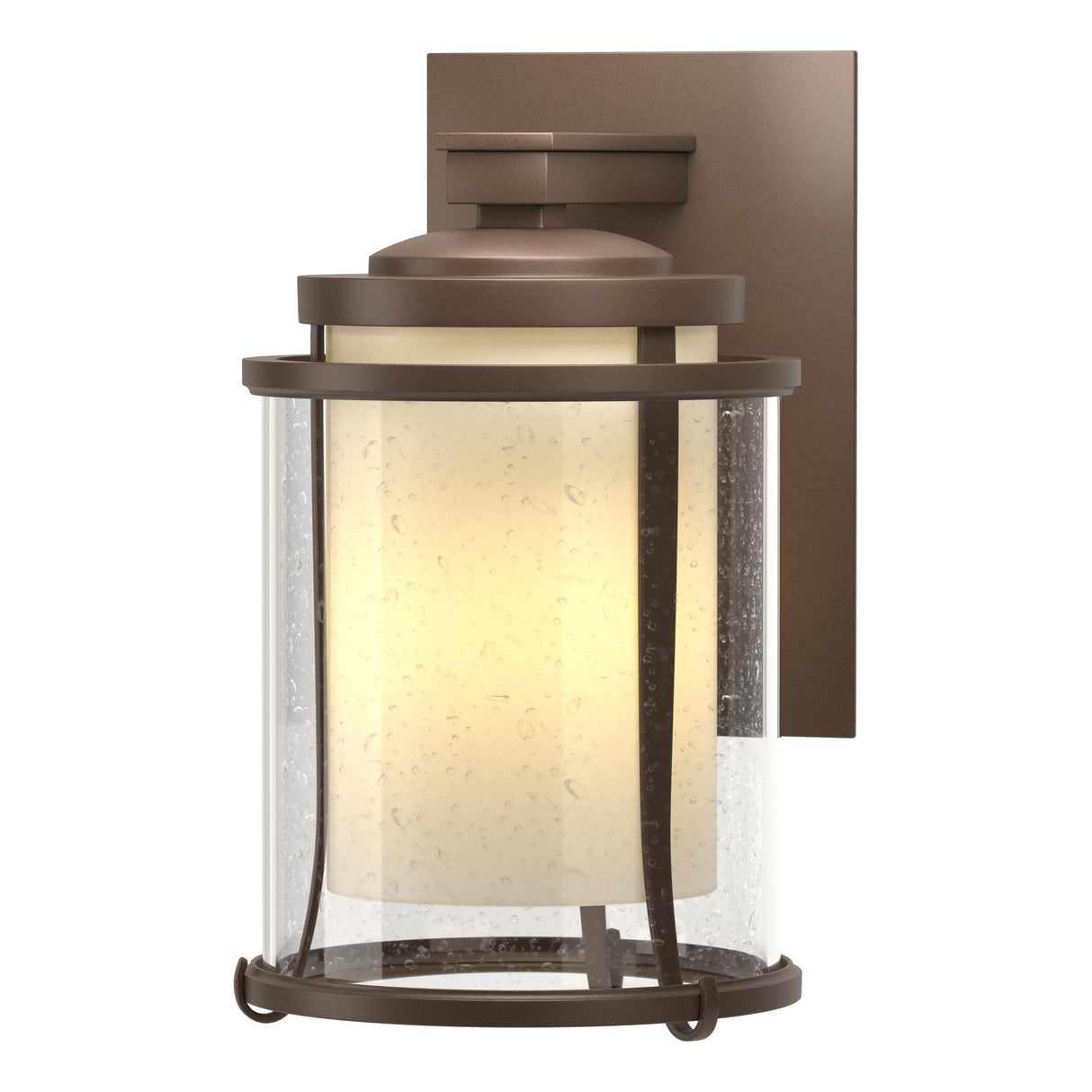 Hubbardton Forge 2010 Coastal Bronze Seeded Glass with Opal Diffuser (ZS) Meridian Small Outdoor Sconce