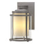 Hubbardton Forge 2010 Coastal Burnished Steel Seeded Glass with Opal Diffuser (ZS) Meridian Small Outdoor Sconce