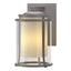 Hubbardton Forge 2010 Coastal Burnished Steel Seeded Glass with Opal Diffuser (ZS) Meridian Large Outdoor Sconce