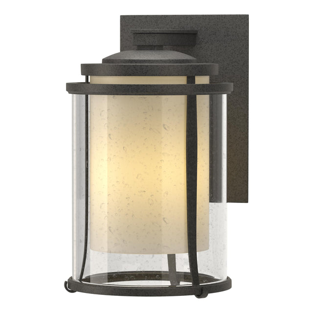 Hubbardton Forge 2010 Coastal Natural Iron Seeded Glass with Opal Diffuser (ZS) Meridian Large Outdoor Sconce