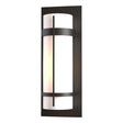 Hubbardton Forge 2002 Coastal Oil Rubbed Bronze Opal Glass (GG) Banded Large Outdoor Sconce