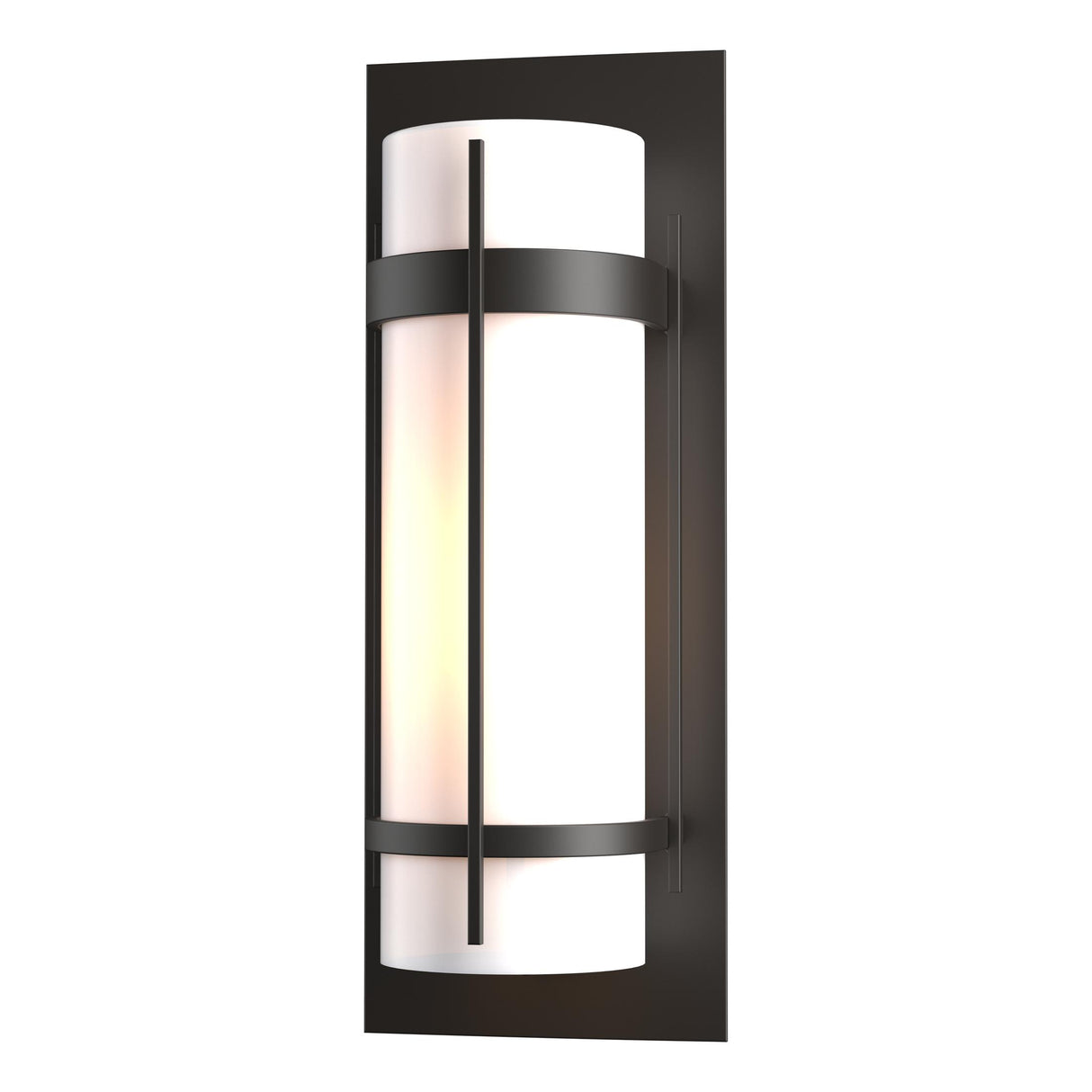 Hubbardton Forge 2002 Coastal Oil Rubbed Bronze Opal Glass (GG) Banded Large Outdoor Sconce