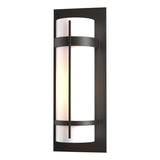 Hubbardton Forge 2002 Coastal Oil Rubbed Bronze Opal Glass (GG) Banded Large Outdoor Sconce