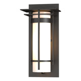 Hubbardton Forge 2003 Coastal Oil Rubbed Bronze Opal Glass (GG) Banded with Top Plate Small Outdoor Sconce